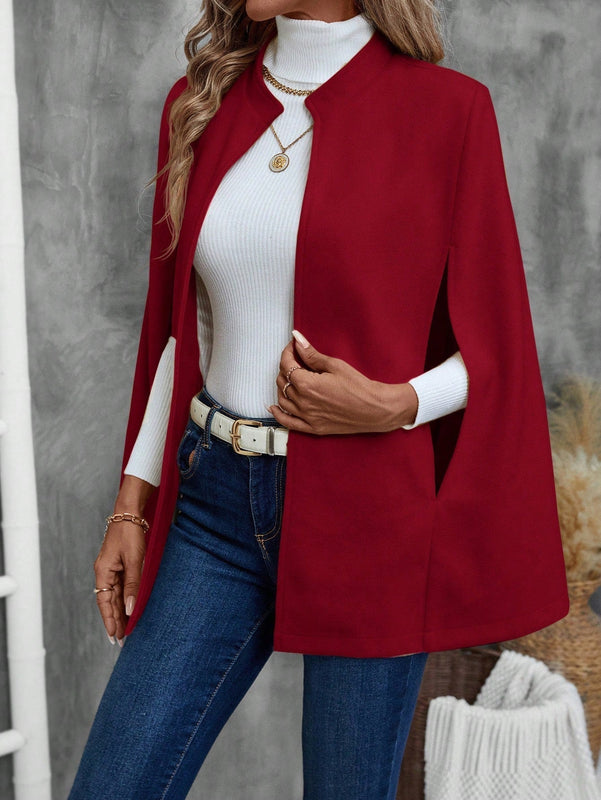 Emery rose ropa de otono para mujer, abrigo de lana con estilo de capa elegante para mujer, ropa de oficina para mujer
