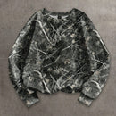 Ezwear sudadera holgada de cuello redondo de manga larga con patron de hojas de arce y ramas para mujer, adecuada para otono/invierno