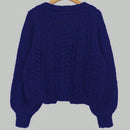 Moosta cardigan informal de manga de globo con nudo delantero de unicolor para otono/invierno