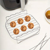 Rejilla Versátil de Acero Inoxidable para Freidora de Aire con 4 Opciones de Cocina - Perfecta para BBQ, Horneado y Uso en Microondas - Accesorio Esencial de Cocina