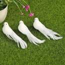 12 Piezas de Pájaros de Espuma con Plumas Blancas y Pinzas, Decoración para el Hogar DIY - Aves Simuladas