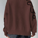 Frenchy cardigan casual de mujer con estampado floral, de manga larga y cuello en v, para otono/invierno