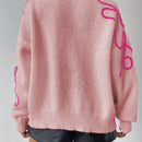 Frenchy cardigan casual de mujer con estampado floral, de manga larga y cuello en v, para otono/invierno