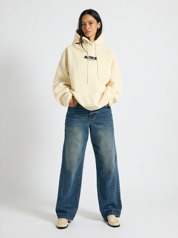 Aiirz sudadera ancha de hombros caidos con detalle de logotipo