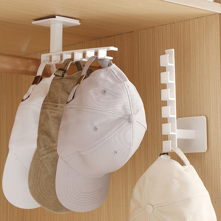 Estantería para Sombreros Ahorra Espacio con Ganchos - Soporte para Gorras de Béisbol en la Puerta, Solución de Almacenamiento Plástico para Armario