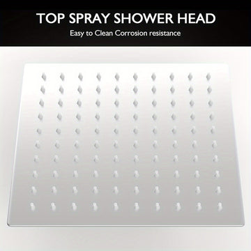 Rociador de Ducha Cuadrado Lujoso de 19.81cm - Acero Inoxidable, Chorro Ultrafino de Alta Presión, Instalación Fácil en Pared para una Experiencia de Baño Refrescante, Accesorios de Ducha