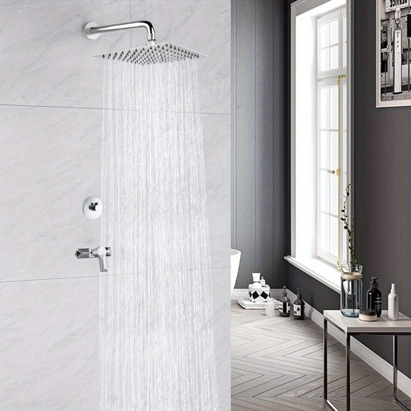 Rociador de Ducha Cuadrado Lujoso de 19.81cm - Acero Inoxidable, Chorro Ultrafino de Alta Presión, Instalación Fácil en Pared para una Experiencia de Baño Refrescante, Accesorios de Ducha