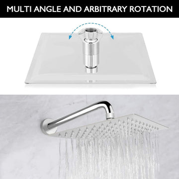 Rociador de Ducha Cuadrado Lujoso de 19.81cm - Acero Inoxidable, Chorro Ultrafino de Alta Presión, Instalación Fácil en Pared para una Experiencia de Baño Refrescante, Accesorios de Ducha