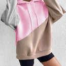 Moosta sudadera con capucha casual con bloque de color, bolsillo decorativo y mangas largas