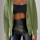 Cardigan casual de un solo botonadura de mangas largas y hombros caidos de unicolor para mujer, otono/invierno