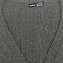 Moosta cardigan casual suelto de unicolor de manga larga con lazada delante para mujer, otono/invierno