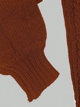 Moosta cardigan informal de manga de globo con nudo delantero de unicolor para otono/invierno