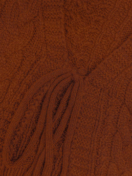 Moosta cardigan informal de manga de globo con nudo delantero de unicolor para otono/invierno