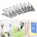 20 pinzas para ropa de acero inoxidable de alta resistencia - Pinzas para secar la ropa a prueba de viento, abrazaderas metálicas multifuncionales, resistentes al óxido, fáciles de usar para el uso doméstico