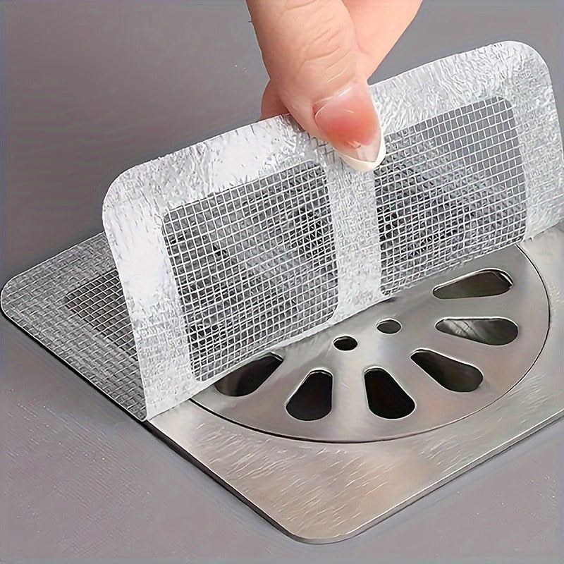 10pcs Pegatinas Autoadhesivas para Capturar Cabello para Ducha, Fregadero de Cocina y Desagües de Baño - Prevención de Obstrucciones, Cubiertas de Desagüe de Suelo a Prueba de Insectos, Aplicación Fácil, Accesorios de Ducha