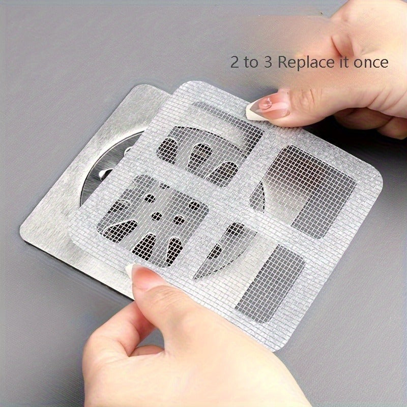 10pcs Pegatinas Autoadhesivas para Capturar Cabello para Ducha, Fregadero de Cocina y Desagües de Baño - Prevención de Obstrucciones, Cubiertas de Desagüe de Suelo a Prueba de Insectos, Aplicación Fácil, Accesorios de Ducha