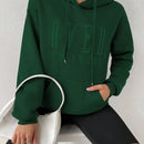 Moosta sudadera con capucha y cordon mujer, estampado "overrensando", otono
