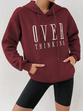 Moosta sudadera con capucha y cordon mujer, estampado "overrensando", otono