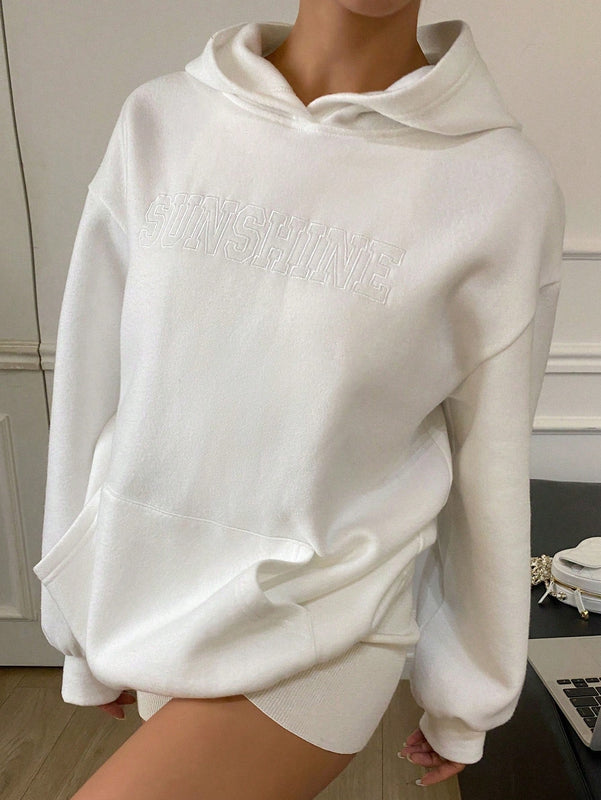 Dazy nueva llegada sudadera con capucha de corte holgado y casual para mujer, otono