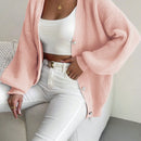 Essnce 1 pieza cardigan de punto casual a todo combinar con botones delanteros de un solo color, apto para otono e invierno