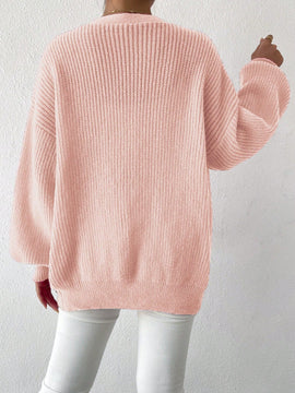 Essnce 1 pieza cardigan de punto casual a todo combinar con botones delanteros de un solo color, apto para otono e invierno