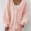 Essnce 1 pieza cardigan de punto casual a todo combinar con botones delanteros de un solo color, apto para otono e invierno