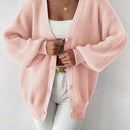 Essnce 1 pieza cardigan de punto casual a todo combinar con botones delanteros de un solo color, apto para otono e invierno