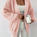 Essnce 1 pieza cardigan de punto casual a todo combinar con botones delanteros de un solo color, apto para otono e invierno