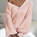 Essnce 1 pieza cardigan de punto casual a todo combinar con botones delanteros de un solo color, apto para otono e invierno