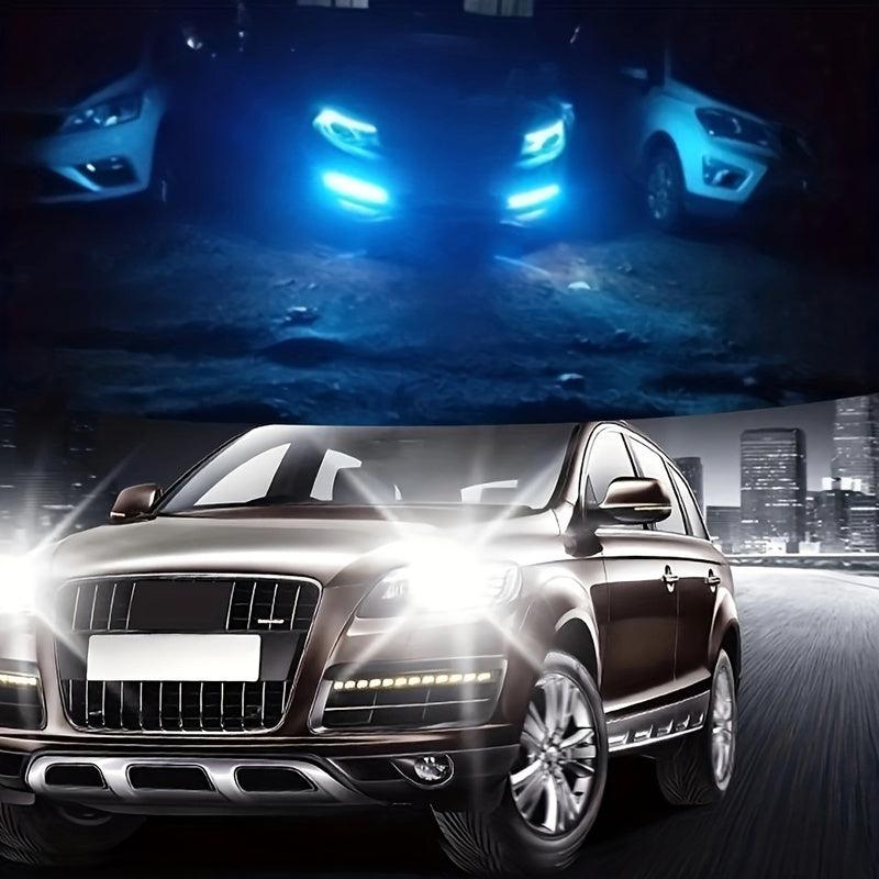 2pcs Luces LED para Coche - Flexibles 6SMD Blanco y Azul Hielo, Conectadas Directamente para Vehículos, DC 12V