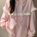 Dazy sudadera con capucha de manga larga con bloques de color y bolsillos para mujer, uso casual diario