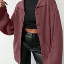 Cardigan de manga larga con botones y cuello para mujer, de estilo minimalista