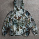 Attitoon sudadera con capucha estampada con camuflaje de ramas de arbol vintage, adecuada para otono/invierno