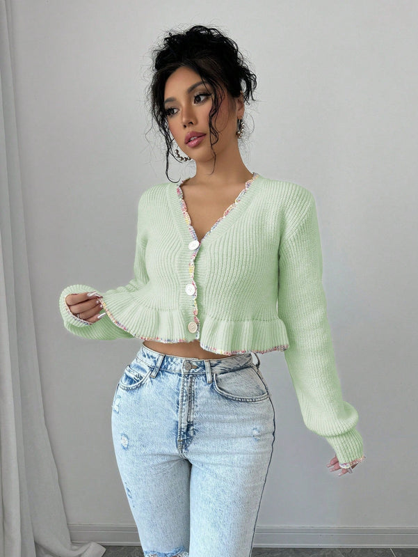 Raffinea blusa casual de manga larga con botones de unicolor, para uso diario