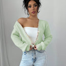 Raffinea blusa casual de manga larga con botones de unicolor, para uso diario