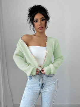 Raffinea blusa casual de manga larga con botones de unicolor, para uso diario