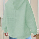 1 pieza sudadera con capucha de ajuste holgado y manga larga, de un solo color, tejido de jacquard, con bolsillo