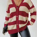 Essnce nueva moda sueter de lana de imitacion de vison con rayas para mujer, otono/invierno