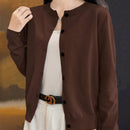 Essnce cardigan suelto y casual de mujer de un solo abotonado, de color liso, manga larga, para otono/invierno