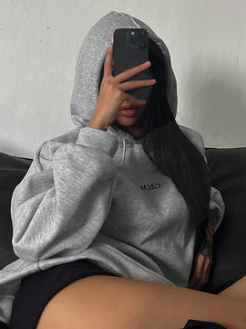 Dazy sudadera con capucha minimalista con estampado de letras para mujer, uso casual diario