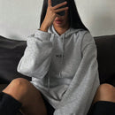 Dazy sudadera con capucha minimalista con estampado de letras para mujer, uso casual diario