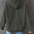 Sudadera holgada con capucha y tejido de rejilla tipo gofre con mangas largas, otono