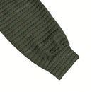 Sudadera holgada con capucha y tejido de rejilla tipo gofre con mangas largas, otono