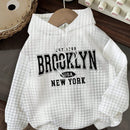 Attitoon sudadera holgada de capucha con estampado grafico de nueva york brooklyn, de ajuste suelto y gruesa, adecuada para otono/invierno, de estilo casual y sencillo para mujer