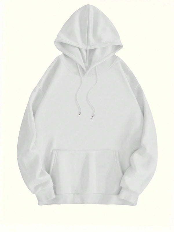Ezwear 1 pieza sudadera con capucha suelta de manga larga con estampado de lema para mujer, casual para otono e invierno