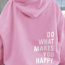 Ezwear 1 pieza sudadera con capucha suelta de manga larga con estampado de lema para mujer, casual para otono e invierno