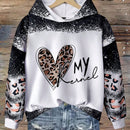 Lune sudadera con capucha de estampado floral vintage todo sobre en estilo minimalista casual, adecuada para otono/invierno