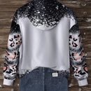 Lune sudadera con capucha de estampado floral vintage todo sobre en estilo minimalista casual, adecuada para otono/invierno