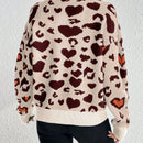 Essnce cardigan de manga larga con hombros caidos y estampado de leopardo para mujer, otono/invierno