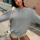 Ezwear sudadera con capucha de grafico de automovil retro casual para mujer, pullover oversize, otono e invierno
